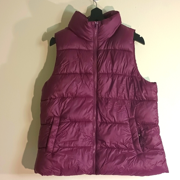 Old Navy Purple Fleece Line Puffy Vest Size Medium - Picture 1 of 9
